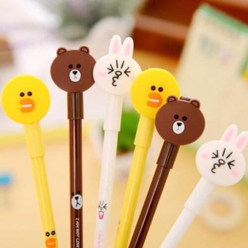 2019 New Arrival Kawaii Cartoon Rilakkuma 0.38mm Black Ink Gel Pen Promotion Sign Pen School Office Stationery