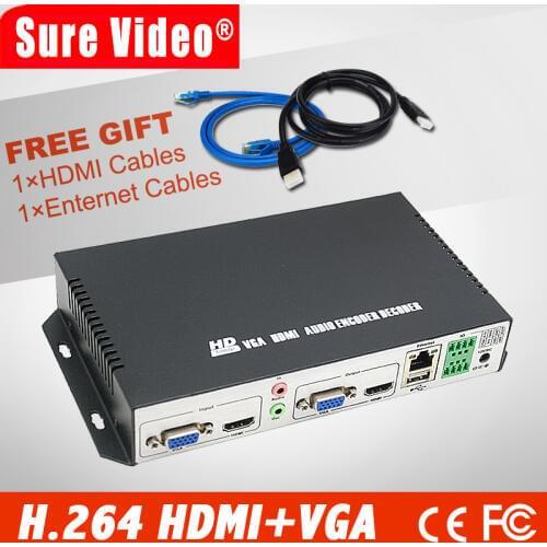 HDMI+VGA-ED H.264 HDMI+VGA HD DECODER AND ENCODER Support ONVIF LIVE AND NVR audio ip encoder