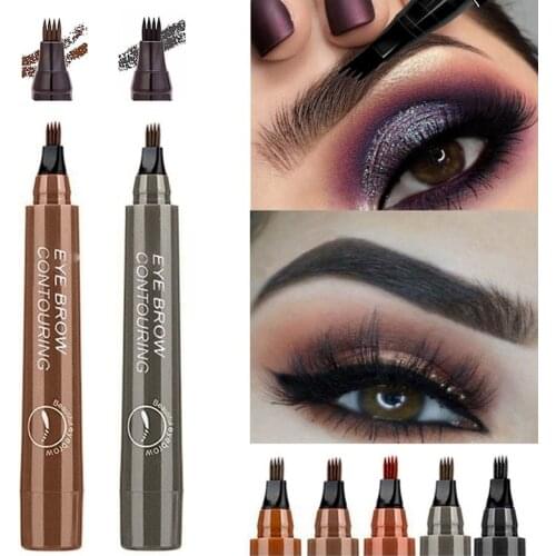 2021 MB 5 Color 4 Forks Eye Brow pencil Natural Matte Liquid Tint Makeup Lasting Waterproof Eyebrow Tattoo Smudge-proof Cosmetic