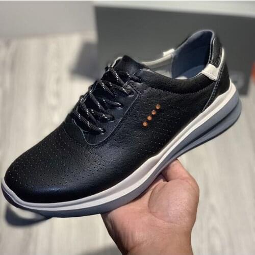 Golf Shoes Mens Breathable Outdoor Sports Shoes Genuine Leather Anti-Slip Lace-Up Golf Sneakers