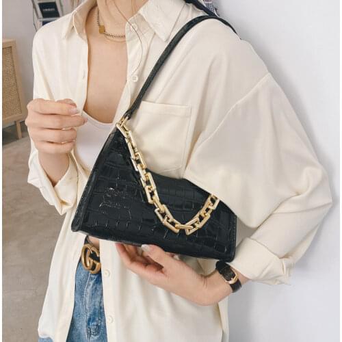 Fashion Exquisite Shopping Bag Retro Casual Women Totes Shoulder Bags Female Leather Solid Color Chain Handbag for Women 2020