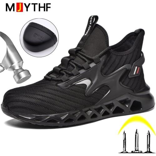 Men Safety Shoes Work Sneakers Puncture-Proof Safety Boots Men Steel Toe Cap Work Boots Indestructible Shoes Men Boots Security