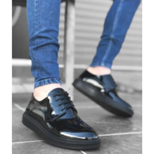 New Men Dress Shoe Lace Up Patent Leather 2021 Fashion Shinny Suit Classic Oxford Business Breathable Wedding Luxury Brand