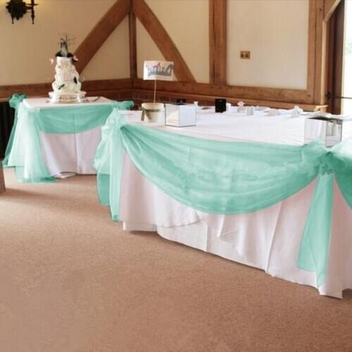 Mint Green 1000CM*135CM Organza Swag Fabric Wedding for event party decoration Decoration table skirt,table skirt free shipping