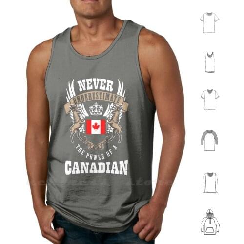 Never Underastimate The Power Of Canadian Tank Tops DIY Print Power Underestimate Canada Canadian Country