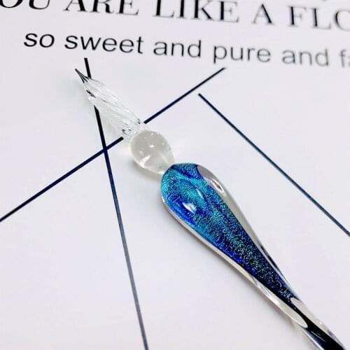 New Starry Glass Dip Pen Set Calligraphy Glass Fountain Pen Ink Pens Luxury Glass Pen Set Gift