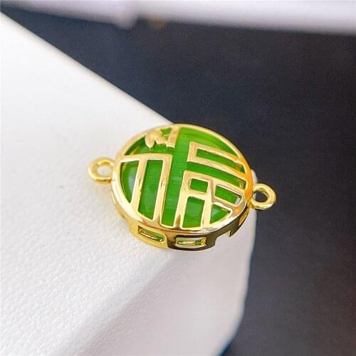 1PCS Real 18K Gold Plated Necklace Pendant Charms for Jewelry Findings Components Making Supplies DIY Cupron Accessories