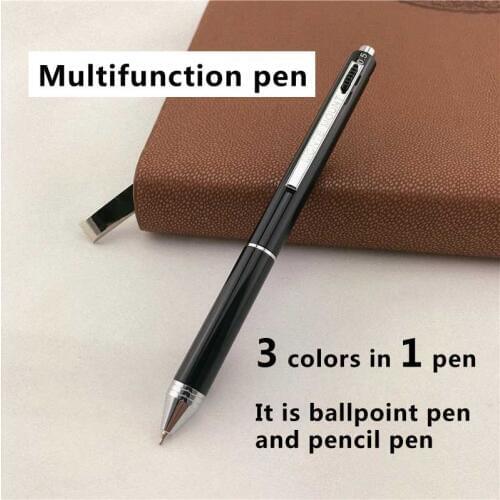 Luxury ballpoint pens for writing School Office supplies student teacher gift Multifunctional pen 3 ink colors in 1 pen