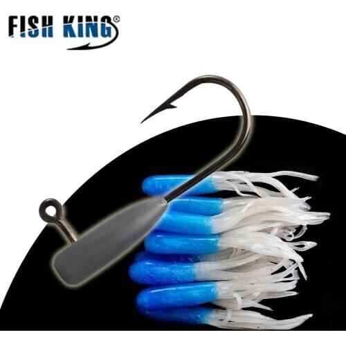 Fish lure Soft bait set Lead headed hook coated lead tailed maggot single tail worm root soft fishing hooks shaped subbait set