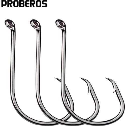 PROBEROS Fishing Hooks Size 1-8/0 High Carbon Steel Hooks 1000pc/lot Black Fishing Jig Hooks