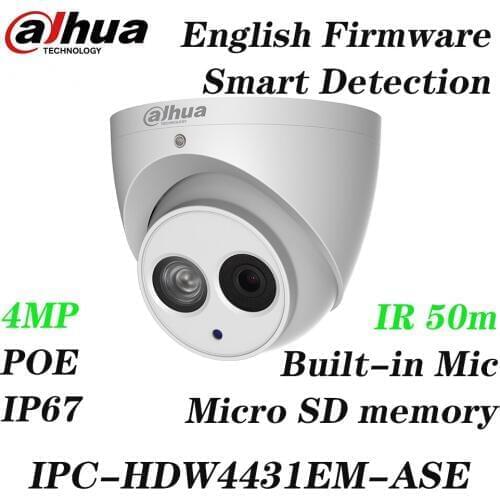 Dahua IPC-HDW4431EM-ASE 4MP IR50m eye network camera built-in microphone upgrade IPC-HDW4431EM-AS IPC-HDW5231R-ZE with logo