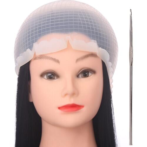 Thickened Silicone Hair Highlights Cap With Needle Hair Coloring Cap Hair Dyeing Tools Hair Colouring Highlighting Dye Cap