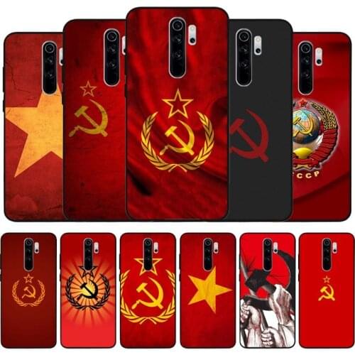 USSR Soviet Emblem black soft silicone Luxury Phone Case For Redmi note 9 8 7 Pro S 8T 7A TPU protection Cover shell