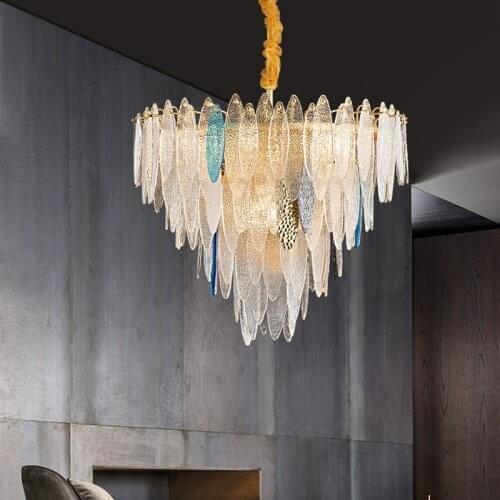 Art Deco LED Postmodern Glass Iron Chandelier Lighting Lustre Suspension Luminaire Lampen For Dinning Room