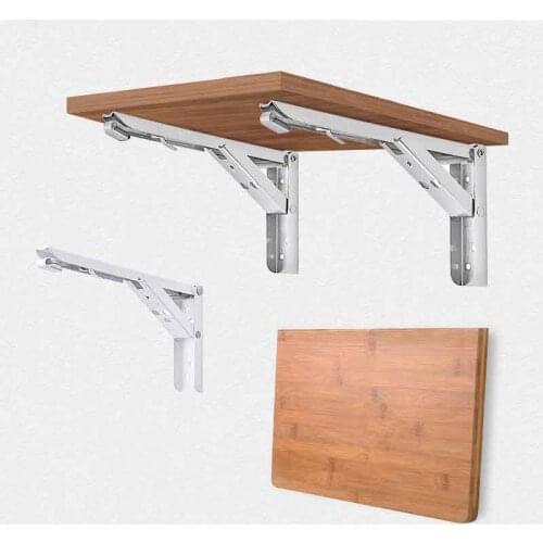 2PCS Triangle Folding Angle Bracket Heavy Support Adjustable Wall Mounted Bench Table Shelf Bracket Furniture Hardware Bracket