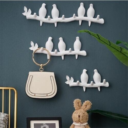 Hanger Wall Decorations Home Accessories Living Room Plastic Bird hanger key Kitchen Coat Clothes Towel Hooks Hat Handbag Holder