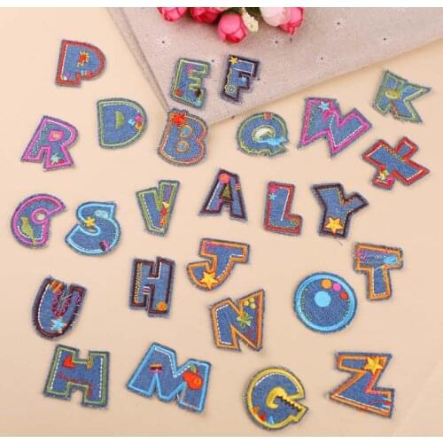 High Quality A-z Embroidered Letter Patch Fabric with Stylish Personality DIY Denim Clothing Decorative Patches