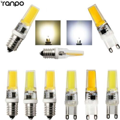 10Pcs/Lot Mini LED Lampada Dimmable 220V 6W 9W Dimmable G9 E14 COB LED Lights Silicone Crystal Lamps Cool/Warm White Bulb