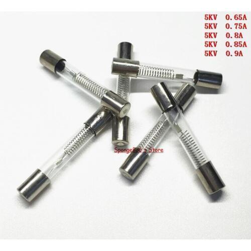 100 Pcs/Lot 0.65A,0.75A,0.8A,0.85A,0.9A 5KV 6x40mm Microwave Oven High Voltage Fuse 650mA,750mA,800mA,850mA,900mA