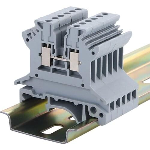 100Pcs UK-1.5N Wire Conductor Din Rail CableTerminal Block Universal Screw Connection Wire Connector Block Terminal Strip Block