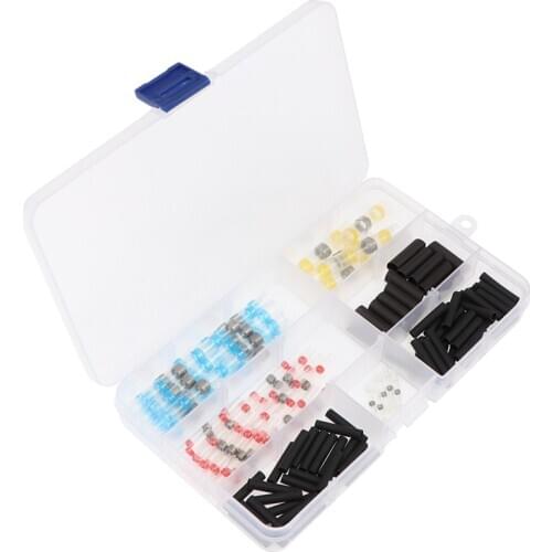 110PCS Mixed Heat Shrink Wire Connectors Solder Sleeves Waterproof Butt Terminals Crimp Connector Soldar Cable Electrico