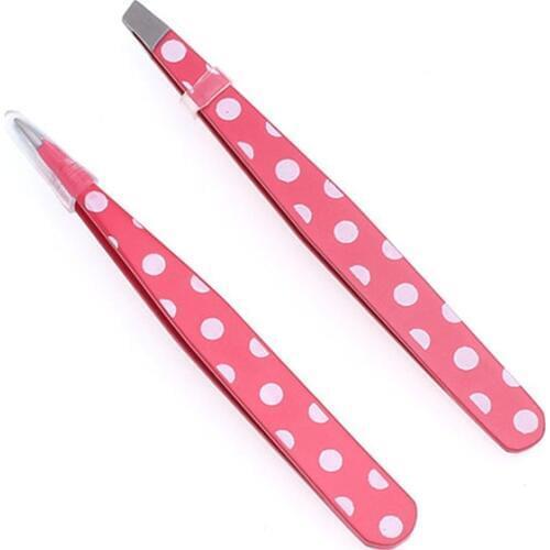 2Pcs Leopard Dot Eyelash Curler Mini False Eyelashes Stainless Eyelash Curlers Tweezers Clip Makeup Cosmetic Tool Accessories