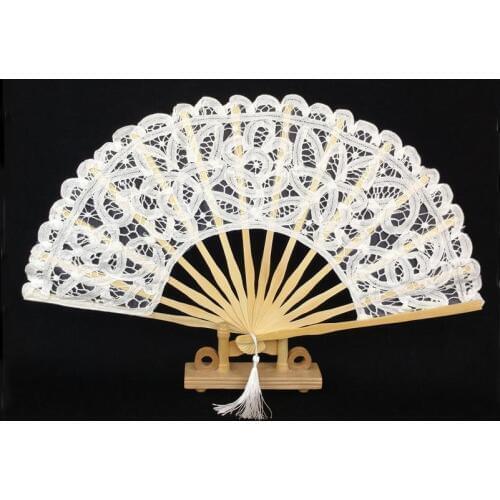200pcs 20cm 27cm Multi Color Folding Lady Embroidered Bamboo Lace Hand Fan Bridal Wedding Favors And Gift For Guest