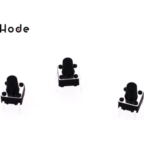 50pcs 4PIN Push Button Touch micro switch black tact switch cap Tactile Tact switch 6*6*8mm For Toys/home use Button