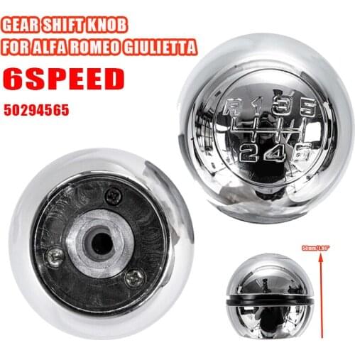 6 Speed Chrome Car Gear Shift Knob Shifter Lever Handball For Alfa Romeo Giulietta 2010-on