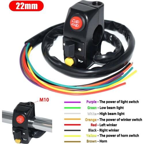 7/8" Motorcycle Handlebar Mount Switches Horn Headlight Turn Signal Light Switch For Dropshipping Wholesale CSV