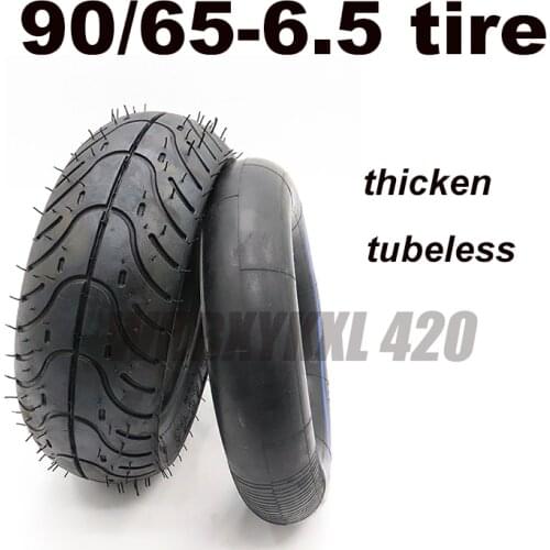 90 / 65-6.5 electric motorcycle scooter thickening rubber non-slip tires rear-resistant outer and inner tubeless tires