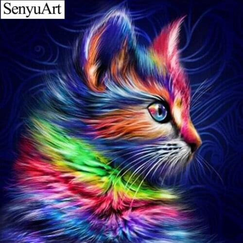 Diamond Painting Full Round Square Drill Animal Cat Picture Embroidery Art Mosaic Rhinestone Accessories Cross Stitch Kit Decor