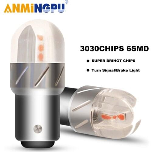 ANMINGPU 2x 1157 Led P21/5W BAY15D 3030SMD P21W Led PY21W BA15S BAU15S 1156 Led Bulb Signal Lamp Reversing Turn Signal Light 12V