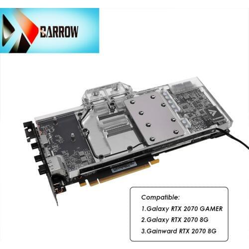 Barrow gpu water cooling block for Galaxy RTX 2070 GAMER / 8G / Gainward RTX 2070 8G GPU, synchronous motherboard BS-GAH2080-PA2