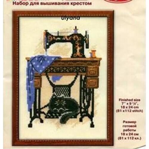 Free delivery Top Quality hot selling lovely counted cross stitch kit sewing machine room black cat riolis 857