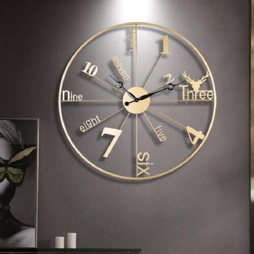 Simple Creative Wall Clock Modern Living Room Luxury Nordic Personality Digital Wall Clock Bedroom Reloj Pared Home Decor DG50WC