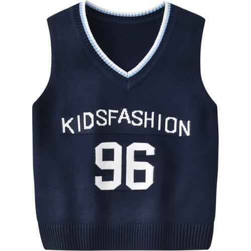 Children Vests Sweaters 2-8Y Children Top Sleeveless Boys School Sweaters V-Neck Uniform Kids Boys Pullover Knitting Vest Coat