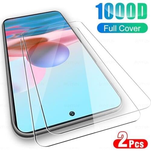 For readmi note 10 glass 2pcs tempered glasses for xiaomi redmi note 10 note10 glas 6.43" hd anti-scratch screen protectors film