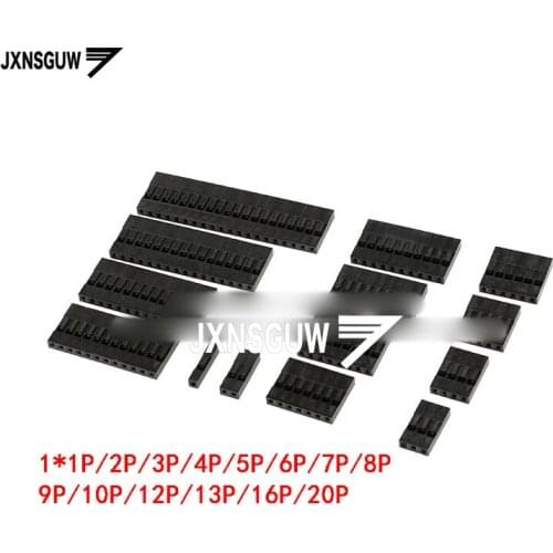 DuPont head single row DuPont plastic shell 2.54mm spacing 1P 2P 3P 4P 5P 6P 7P 8P 9P 10P 12P 13P 16P 20P