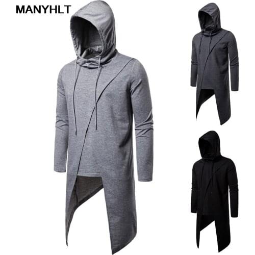 Branded Clothing Men Medieval Costumes Long Sleeve Knight Coat Hooded Sweater Halloween Cosplay Viking Pirate Tops Retro Shirt