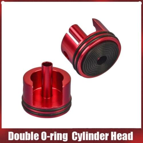 CNC Aluminum Double O-ring Rubber Pad Type Cylinder Head Fit AEG Airsoft Ver.2/3 Gearbox For Paintball Shooting Accessories