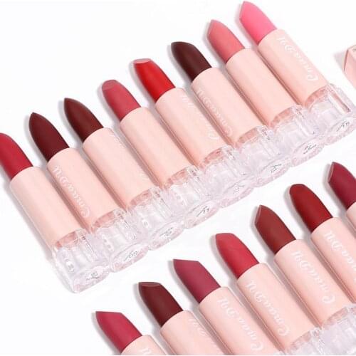 15 Colors Makeup Lip Stick Matte Velvet Lip Gloss Waterproof Non Long Sticky Mist Lip Mud Lip Lasting Glaze Cosmetics Lipst K4Q9