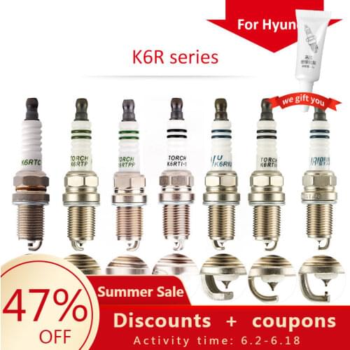4pcs/lot China original TORCH spark plugs K6R series for HYUNDAI ACCENT I ,ACCENT II ,ACCENT III,ELANTRA,GETZ,SANTA FE,TUCSON