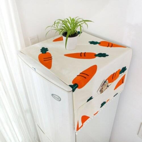 Linen Printed Regrigerator Top Cover Pastoral Washing Machine Dustproof Cover Household Home Storage Electrodomesticos Appliance