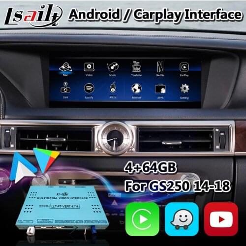 Lsailt Android Carplay Video Interface for Lexus GS250 GS With Mouse Control , Car GPS Navigation Box 4GB RAM Netflix