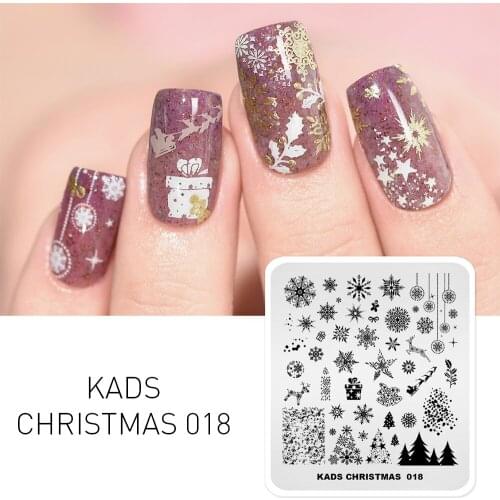 Nail Art Stamping Pate Christmas tree Snowflake Elk Festival Decoration Pattern Nail Stamp Image Template Manicure Stencil Tools