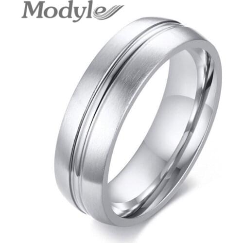 Modyle Clasic Simple Ring for Men 8mm Stainless Steel Wedding Band Thin Lined Alliance Casual Male Gentlemen Anel Anniversary