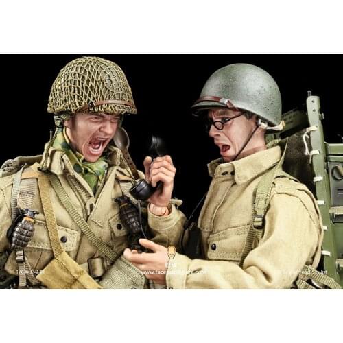 Facepoolfigure 1:6 World War II Male Soldiers Head Sculpt Expression Head Model Head Carving Toy For Collection