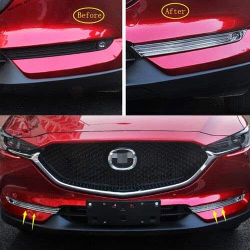 Yimaautotrims ABS Exterior Fit For Mazda CX-5 CX5 2017 - 2021 Front Head Fog Lights Lamps Eyelid Eyebrow Cover Trim 2 Pieces