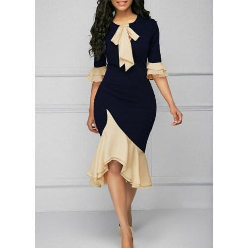 New Fashion Women Lace Tie Up Empire Waist Cloth Splicing Girdling Party Dress High Waist Pencil Dresses